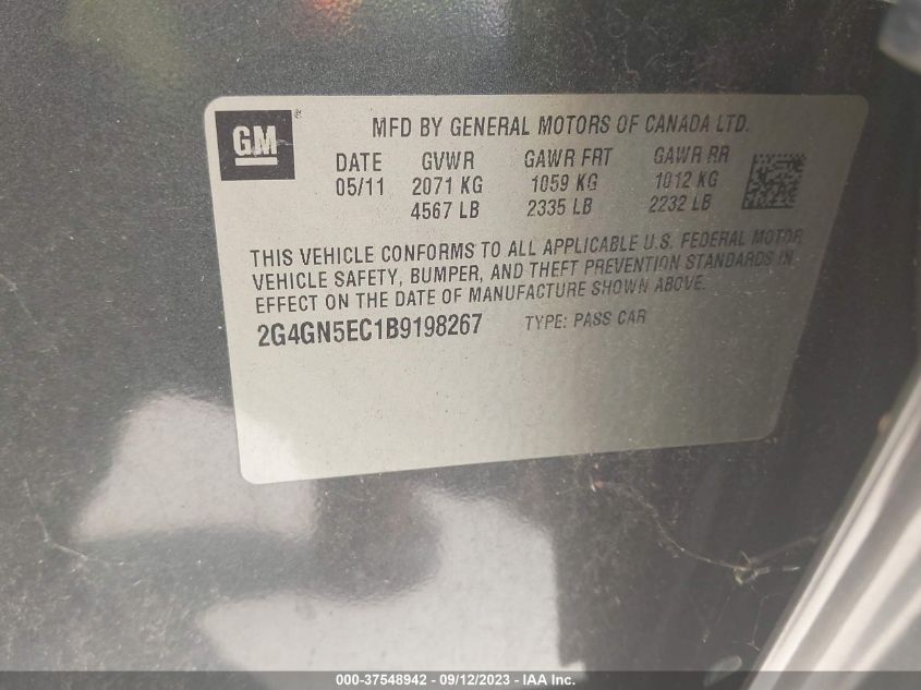 Photo 8 VIN: 2G4GN5EC1B9198267 - BUICK REGAL 