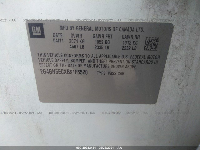 Photo 8 VIN: 2G4GN5ECXB9185520 - BUICK REGAL 