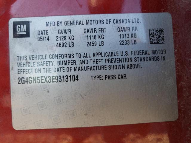 Photo 9 VIN: 2G4GN5EX3E9313104 - BUICK REGAL PREM 