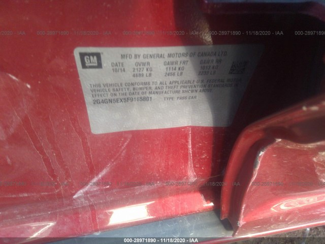 Photo 8 VIN: 2G4GN5EX5F9165801 - BUICK REGAL 