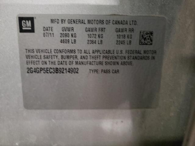 Photo 9 VIN: 2G4GP5EC3B9214902 - BUICK REGAL CXL 