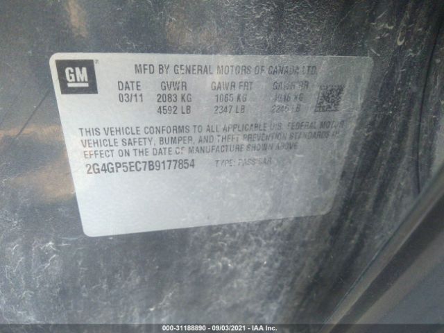 Photo 8 VIN: 2G4GP5EC7B9177854 - BUICK REGAL 