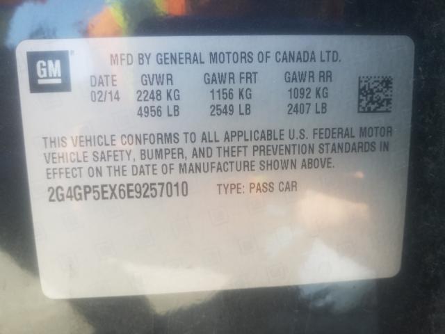 Photo 9 VIN: 2G4GP5EX6E9257010 - BUICK REGAL PREM 