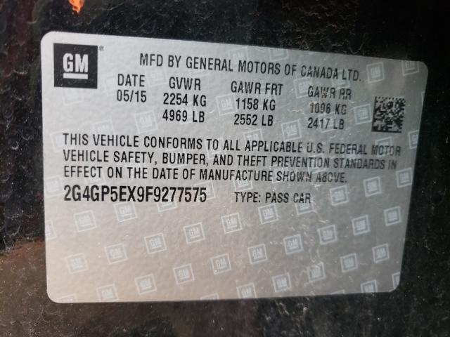 Photo 9 VIN: 2G4GP5EX9F9277575 - BUICK REGAL PREM 