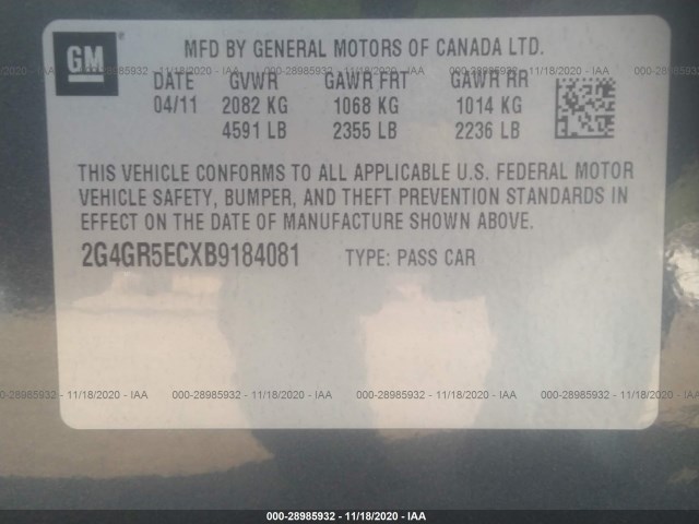 Photo 8 VIN: 2G4GR5ECXB9184081 - BUICK REGAL 