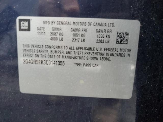 Photo 11 VIN: 2G4GR5EK3C9141355 - BUICK REGAL 