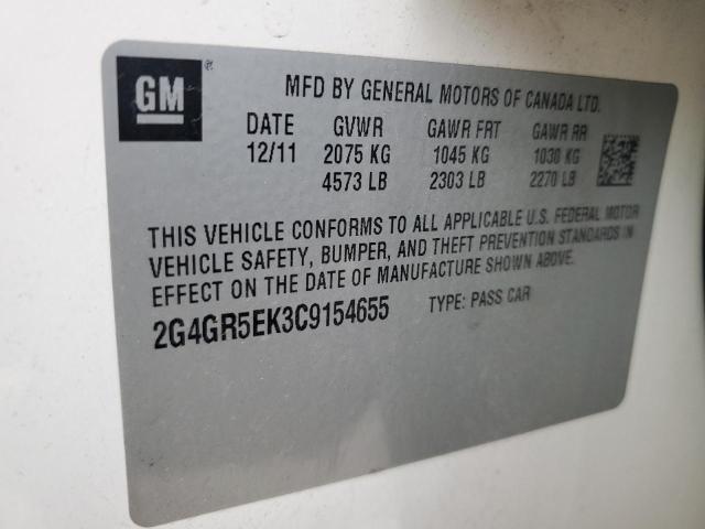 Photo 11 VIN: 2G4GR5EK3C9154655 - BUICK REGAL 