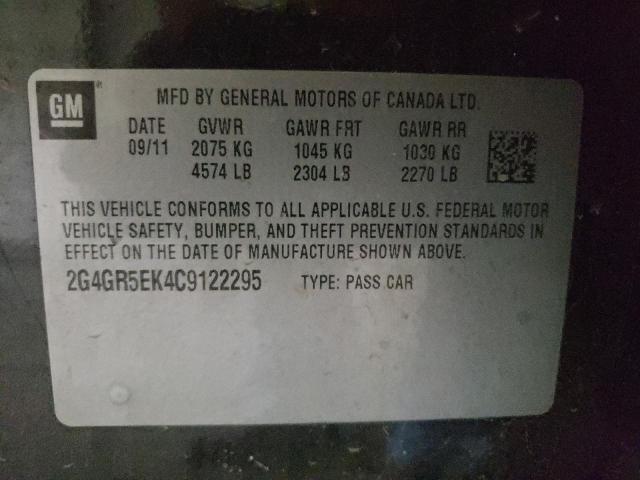 Photo 9 VIN: 2G4GR5EK4C9122295 - BUICK REGAL 