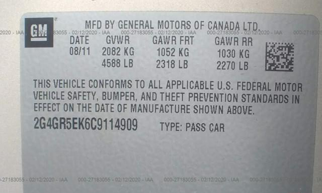 Photo 8 VIN: 2G4GR5EK6C9114909 - BUICK REGAL 