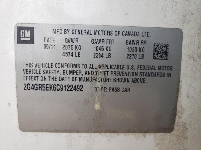 Photo 11 VIN: 2G4GR5EK6C9122492 - BUICK REGAL 