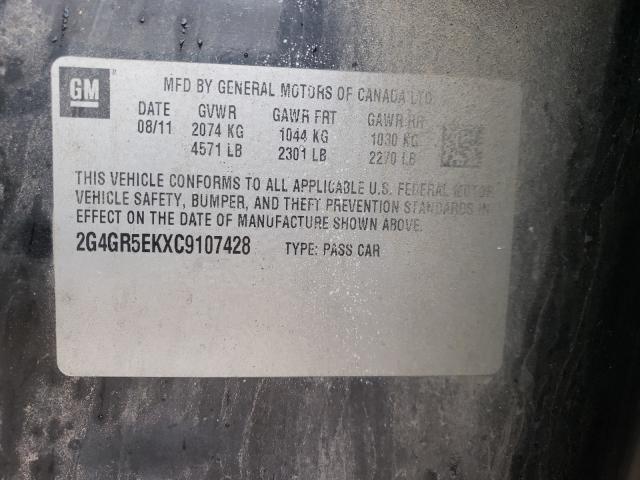 Photo 9 VIN: 2G4GR5EKXC9107428 - BUICK REGAL 