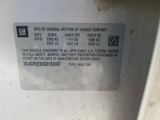 Photo 9 VIN: 2G4GR5EX5G9180997 - BUICK REGAL PREM 