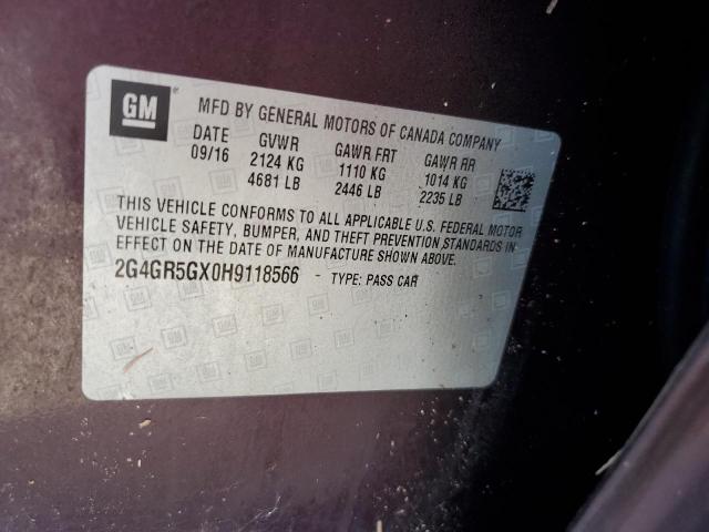 Photo 12 VIN: 2G4GR5GX0H9118566 - BUICK REGAL PREM 