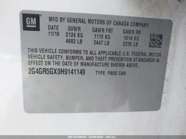 Photo 8 VIN: 2G4GR5GX0H9141149 - BUICK REGAL 