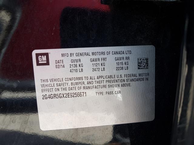 Photo 9 VIN: 2G4GR5GX2E9256671 - BUICK REGAL PREM 