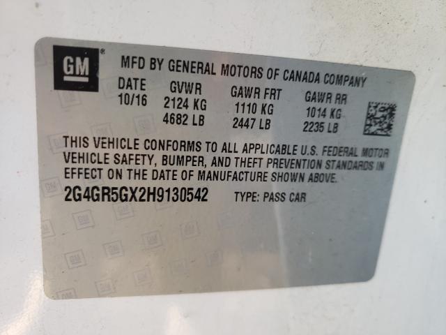 Photo 9 VIN: 2G4GR5GX2H9130542 - BUICK REGAL PREM 