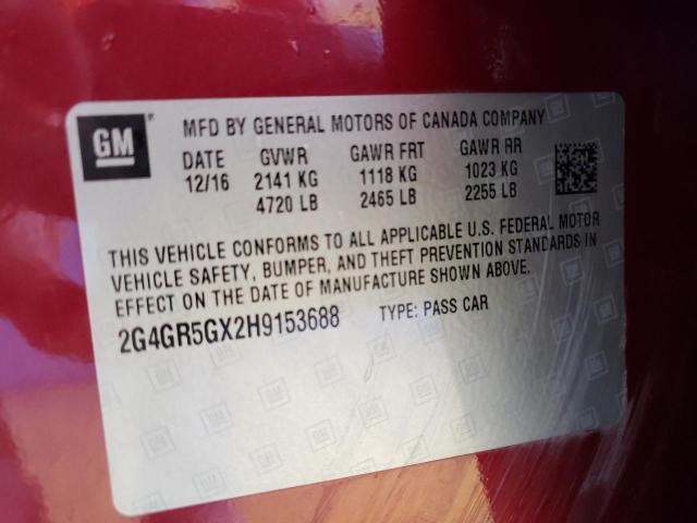 Photo 12 VIN: 2G4GR5GX2H9153688 - BUICK REGAL PREM 