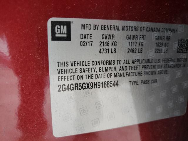 Photo 9 VIN: 2G4GR5GX9H9168544 - BUICK REGAL PREM 