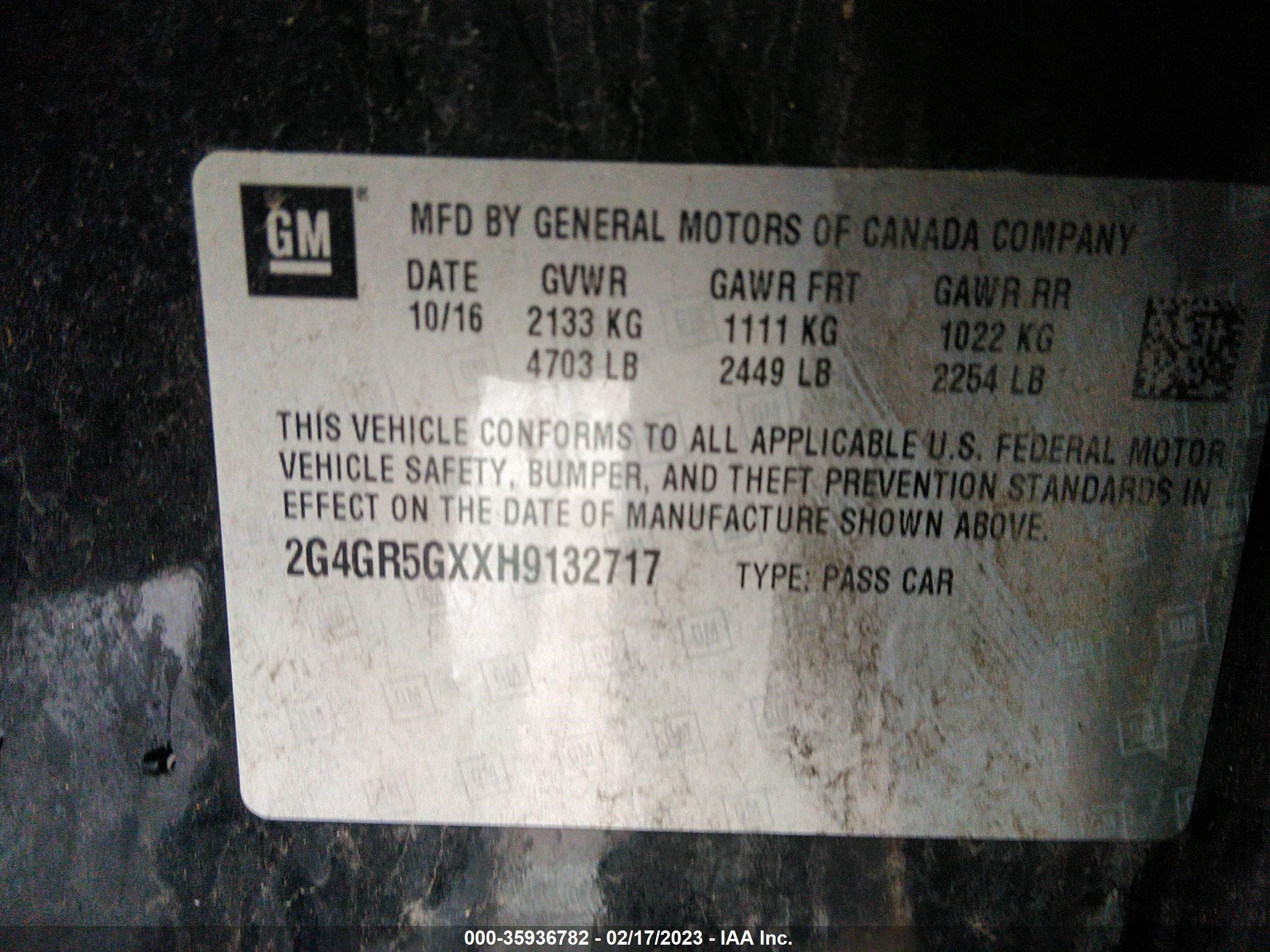 Photo 8 VIN: 2G4GR5GXXH9132717 - BUICK REGAL 