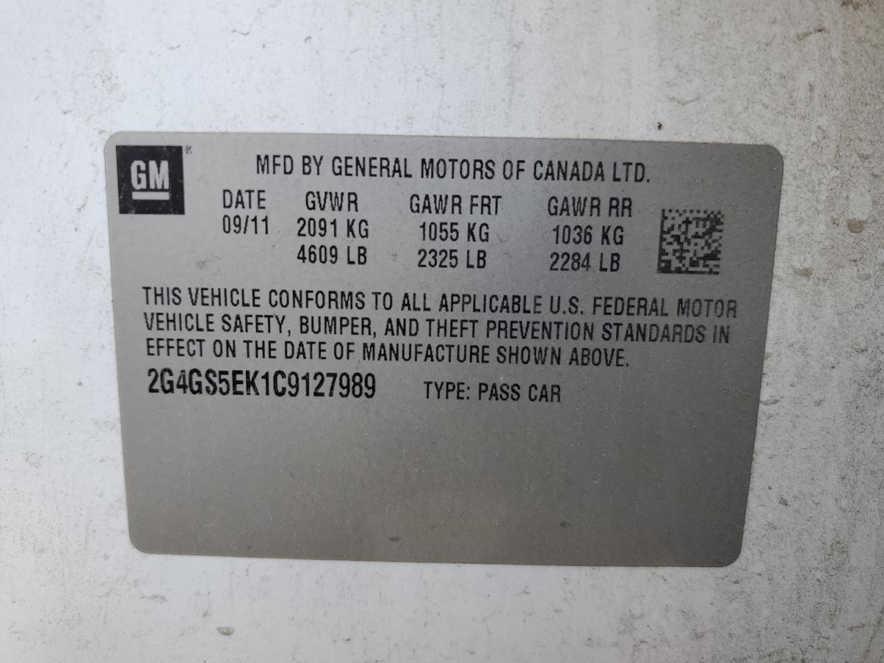 Photo 11 VIN: 2G4GS5EK1C9127989 - BUICK REGAL 