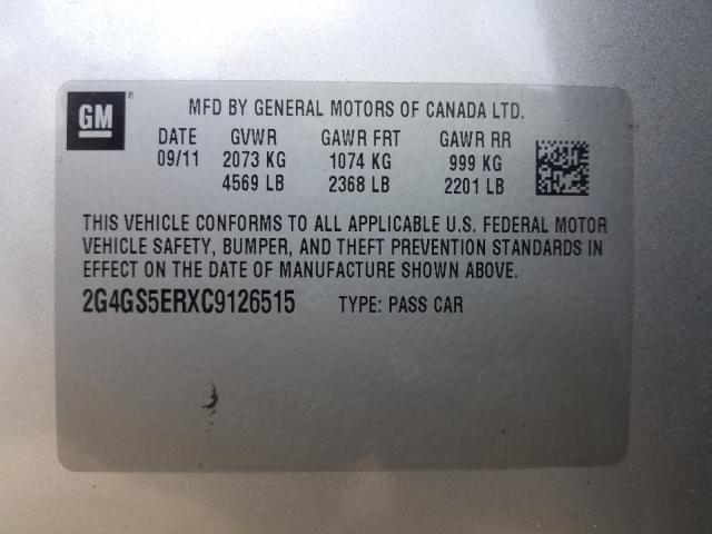 Photo 9 VIN: 2G4GS5ERXC9126515 - BUICK REGAL PREM 