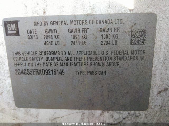 Photo 8 VIN: 2G4GS5ERXD9216149 - BUICK REGAL 