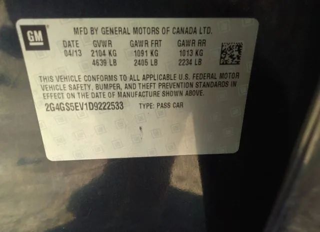 Photo 8 VIN: 2G4GS5EV1D9222533 - BUICK REGAL 