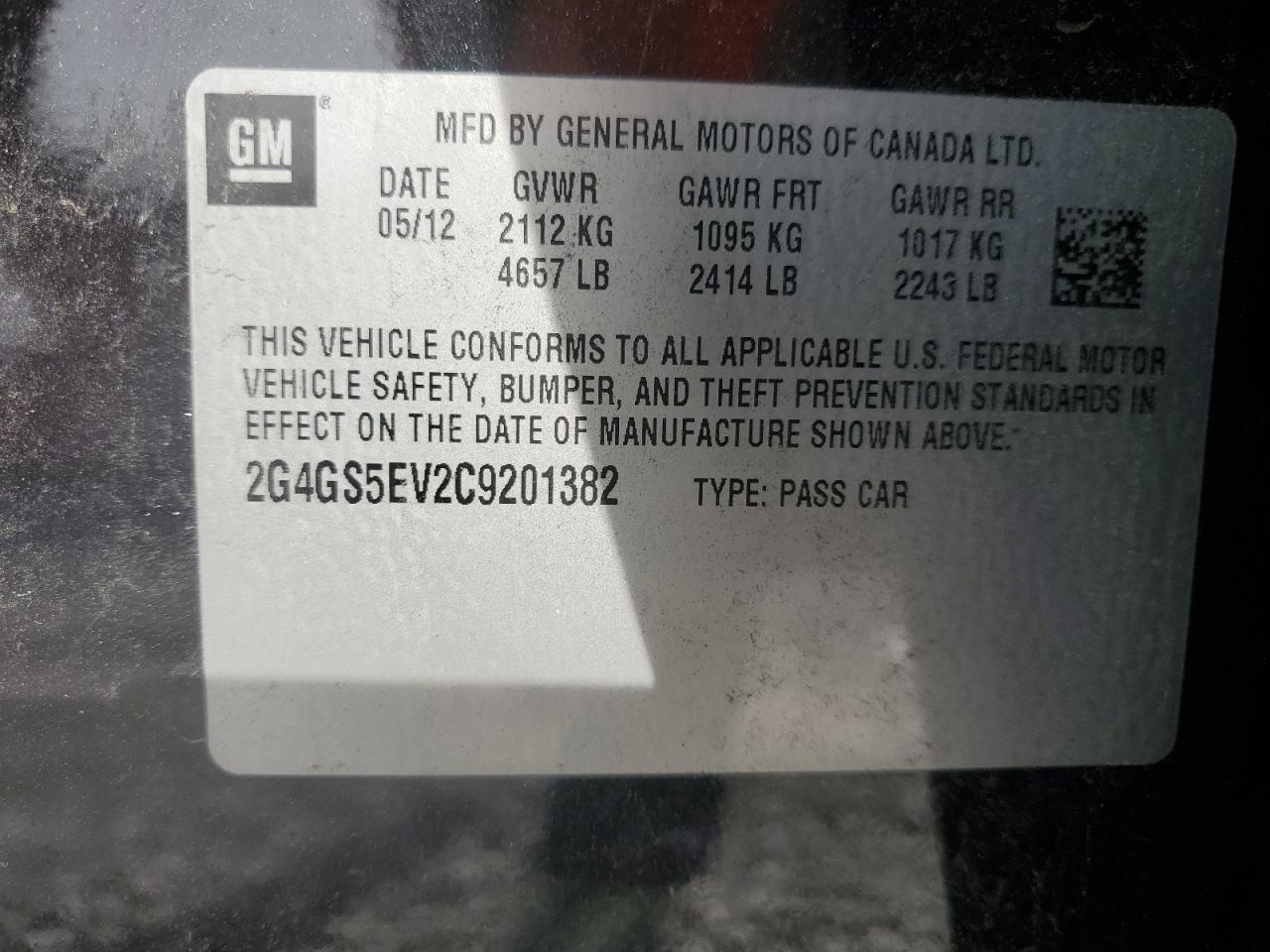 Photo 11 VIN: 2G4GS5EV2C9201382 - BUICK REGAL 