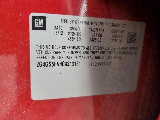 Photo 11 VIN: 2G4GS5EV4C9213131 - BUICK REGAL PREM 