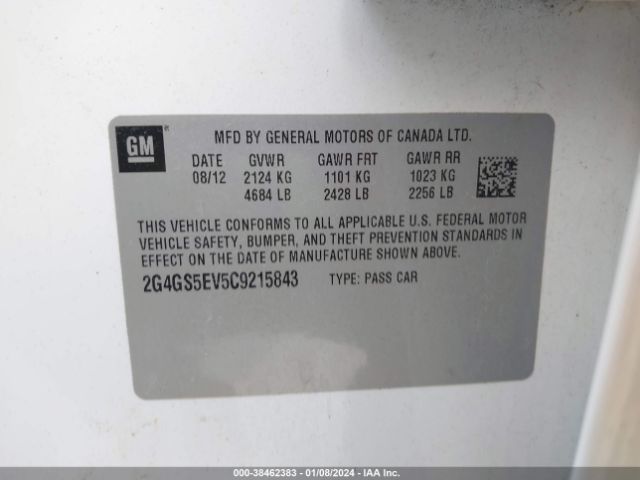 Photo 8 VIN: 2G4GS5EV5C9215843 - BUICK REGAL 