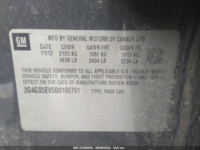 Photo 8 VIN: 2G4GS5EV5D9166791 - BUICK REGAL 