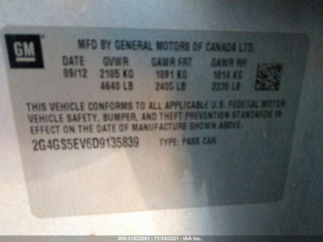 Photo 8 VIN: 2G4GS5EV6D9135839 - BUICK REGAL 