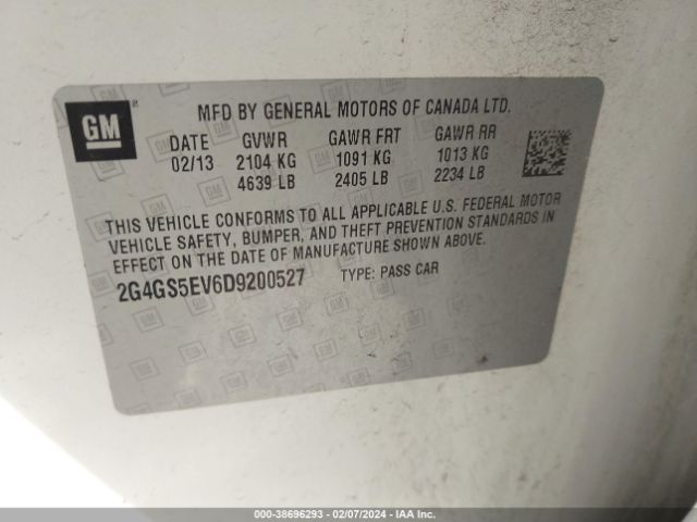 Photo 8 VIN: 2G4GS5EV6D9200527 - BUICK REGAL 