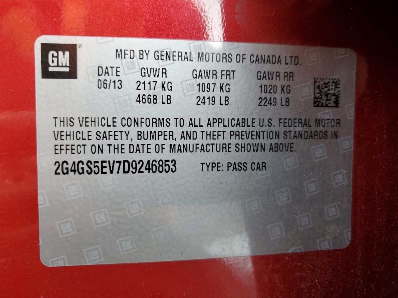 Photo 11 VIN: 2G4GS5EV7D9246853 - BUICK REGAL 