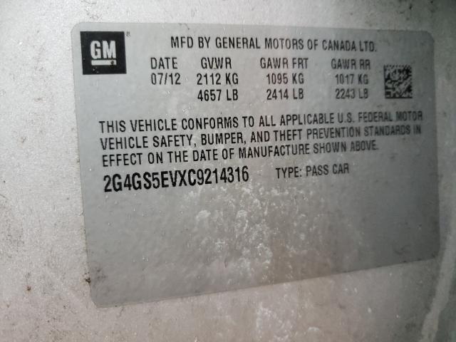 Photo 9 VIN: 2G4GS5EVXC9214316 - BUICK REGAL PREM 