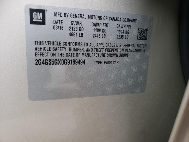 Photo 9 VIN: 2G4GS5GX0G9189494 - BUICK REGAL PREM 