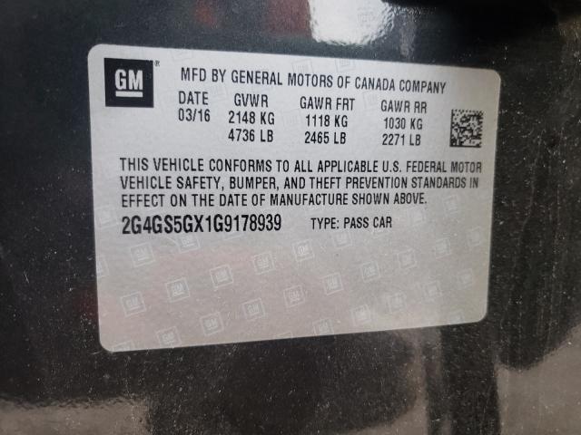 Photo 9 VIN: 2G4GS5GX1G9178939 - BUICK REGAL PREM 