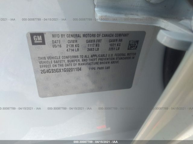 Photo 8 VIN: 2G4GS5GX1G9201104 - BUICK REGAL 