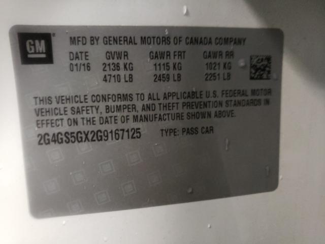 Photo 9 VIN: 2G4GS5GX2G9167125 - BUICK REGAL PREM 