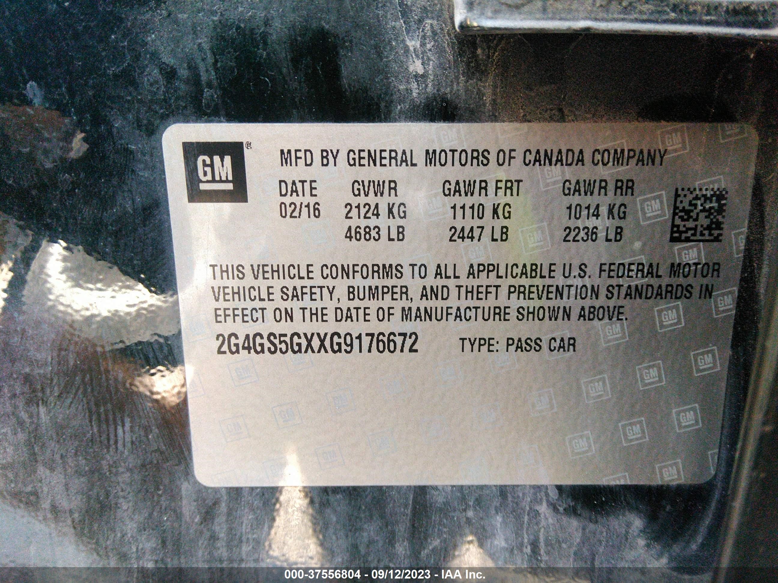 Photo 8 VIN: 2G4GS5GXXG9176672 - BUICK REGAL 