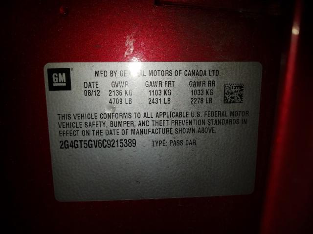 Photo 9 VIN: 2G4GT5GV6C9215389 - BUICK REGAL PREM 