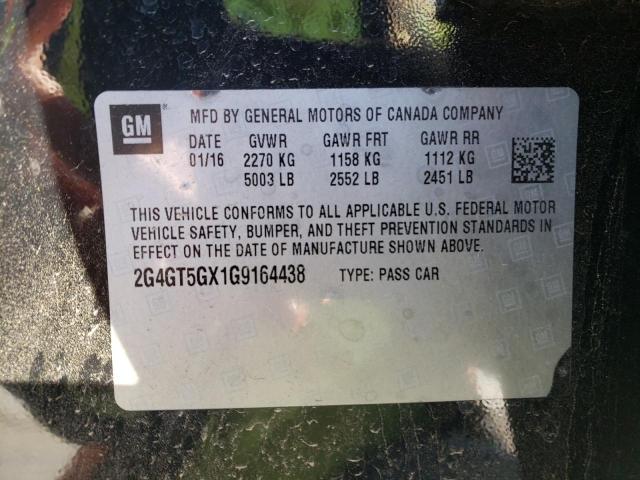 Photo 9 VIN: 2G4GT5GX1G9164438 - BUICK REGAL PREM 