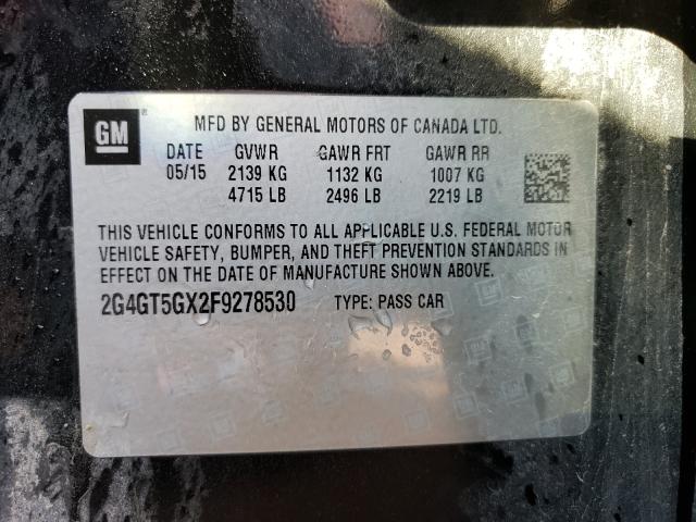 Photo 9 VIN: 2G4GT5GX2F9278530 - BUICK REGAL GS 