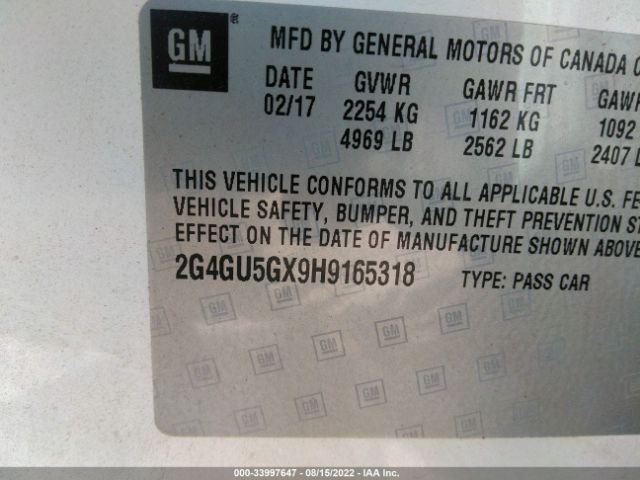 Photo 8 VIN: 2G4GU5GX9H9165318 - BUICK REGAL 