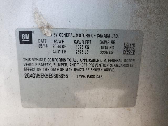 Photo 9 VIN: 2G4GV5EK5E9303355 - BUICK REGAL 