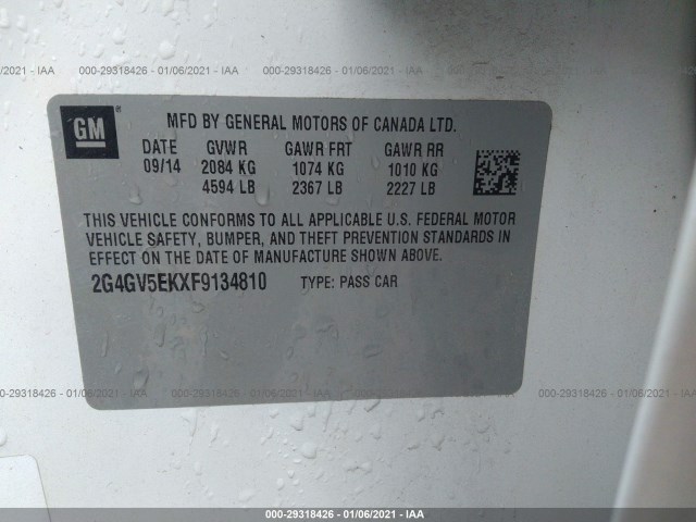 Photo 8 VIN: 2G4GV5EKXF9134810 - BUICK REGAL 