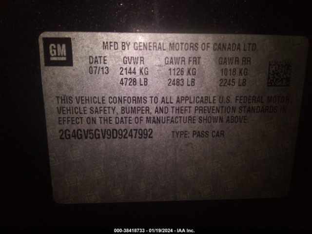 Photo 8 VIN: 2G4GV5GV9D9247992 - BUICK REGAL 