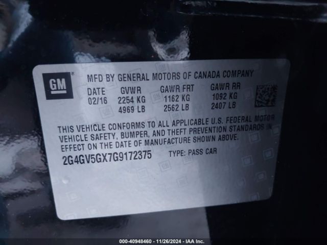 Photo 8 VIN: 2G4GV5GX7G9172375 - BUICK REGAL 