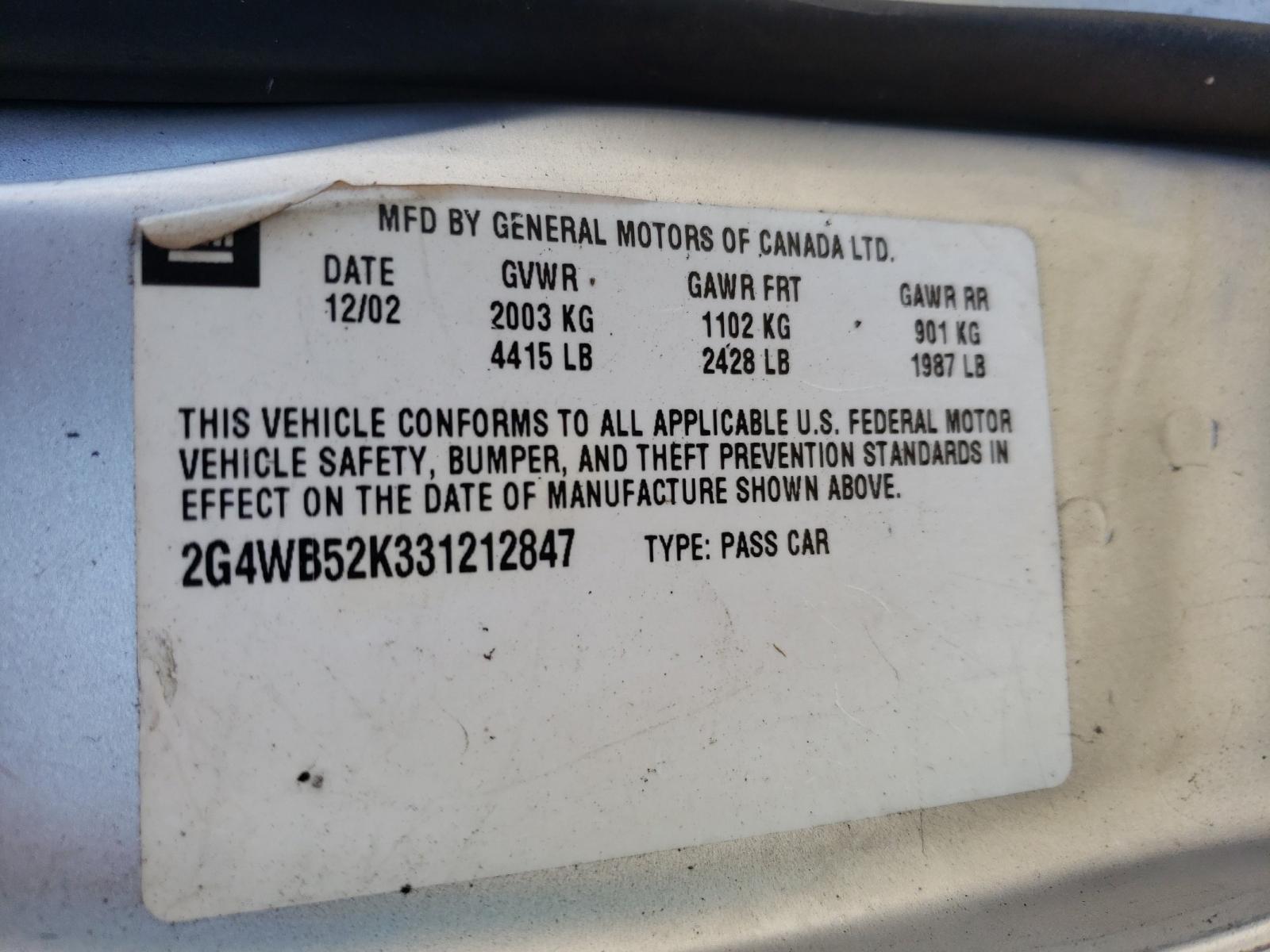 Photo 9 VIN: 2G4WB52K331212847 - BUICK REGAL LS 