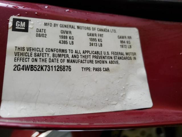 Photo 11 VIN: 2G4WB52K731126876 - BUICK REGAL LS 